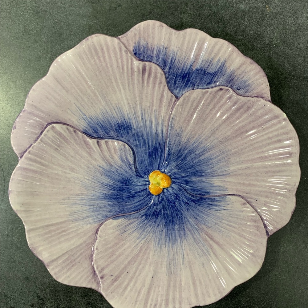 Vintage Vietri Pansy Plate